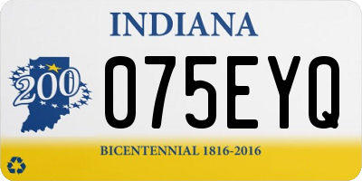 IN license plate 075EYQ
