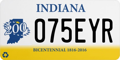 IN license plate 075EYR