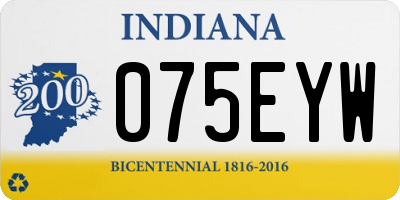 IN license plate 075EYW