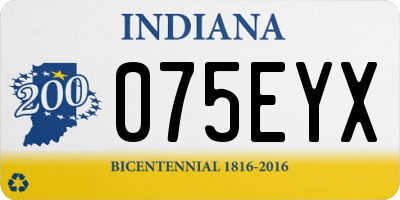 IN license plate 075EYX