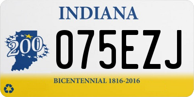 IN license plate 075EZJ