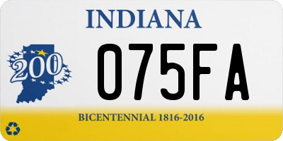 IN license plate 075FA