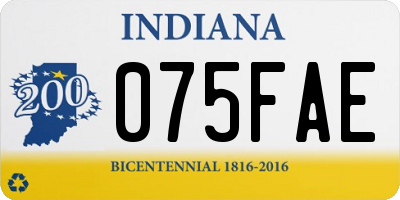 IN license plate 075FAE