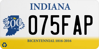 IN license plate 075FAP