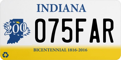 IN license plate 075FAR