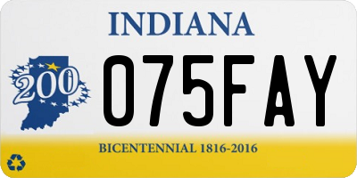 IN license plate 075FAY