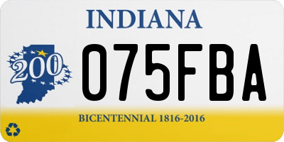 IN license plate 075FBA