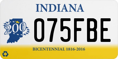 IN license plate 075FBE