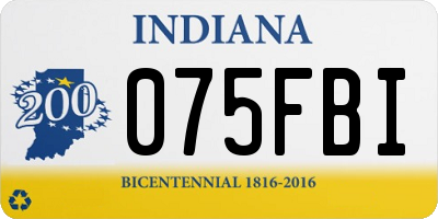 IN license plate 075FBI