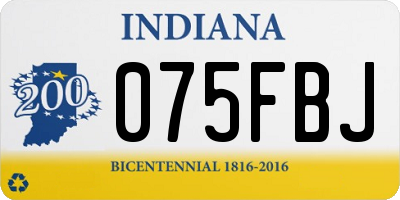 IN license plate 075FBJ