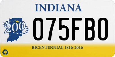 IN license plate 075FBO