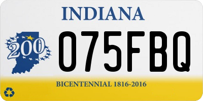 IN license plate 075FBQ