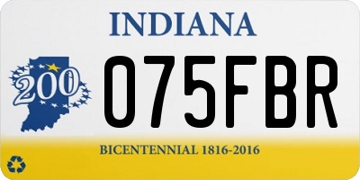 IN license plate 075FBR