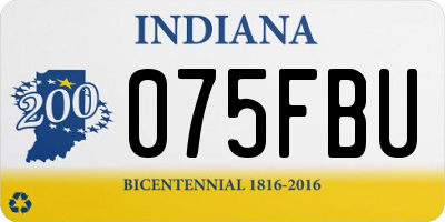 IN license plate 075FBU