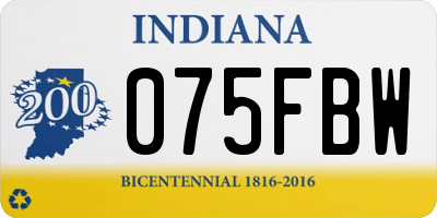 IN license plate 075FBW