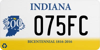 IN license plate 075FC