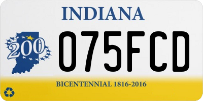 IN license plate 075FCD