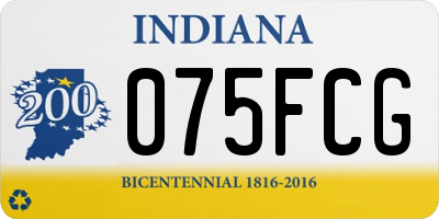 IN license plate 075FCG