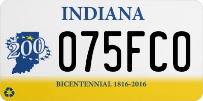 IN license plate 075FCO