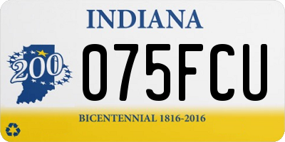 IN license plate 075FCU