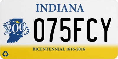IN license plate 075FCY