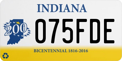 IN license plate 075FDE