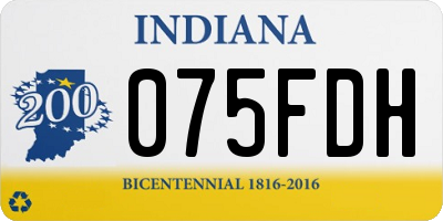 IN license plate 075FDH