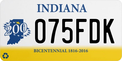 IN license plate 075FDK