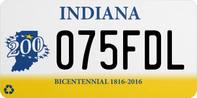 IN license plate 075FDL