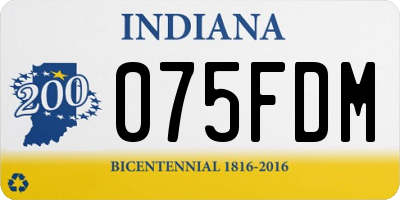 IN license plate 075FDM