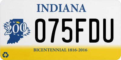 IN license plate 075FDU