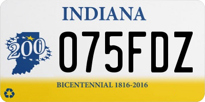 IN license plate 075FDZ