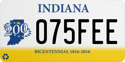 IN license plate 075FEE