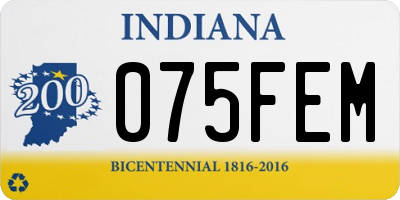 IN license plate 075FEM