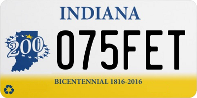 IN license plate 075FET