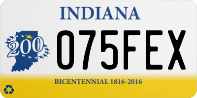 IN license plate 075FEX