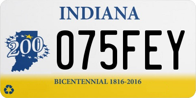 IN license plate 075FEY