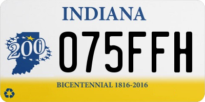 IN license plate 075FFH