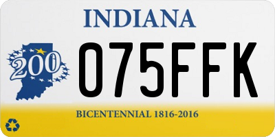 IN license plate 075FFK