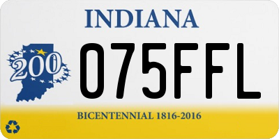 IN license plate 075FFL