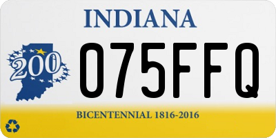 IN license plate 075FFQ