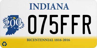 IN license plate 075FFR