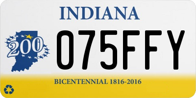 IN license plate 075FFY