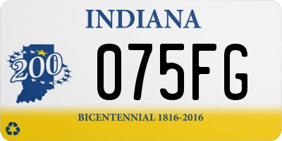 IN license plate 075FG
