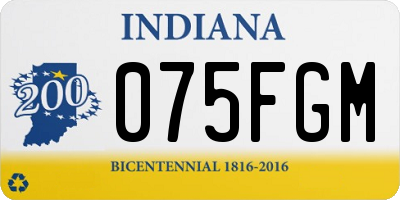 IN license plate 075FGM