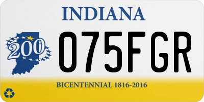 IN license plate 075FGR