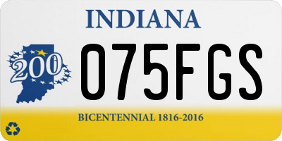 IN license plate 075FGS