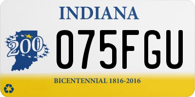 IN license plate 075FGU