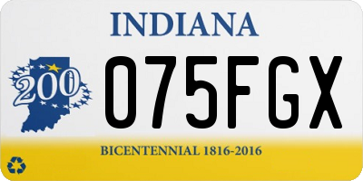 IN license plate 075FGX