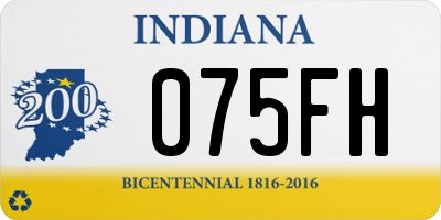 IN license plate 075FH